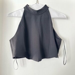 Zara Black High-Neck Crop Top
